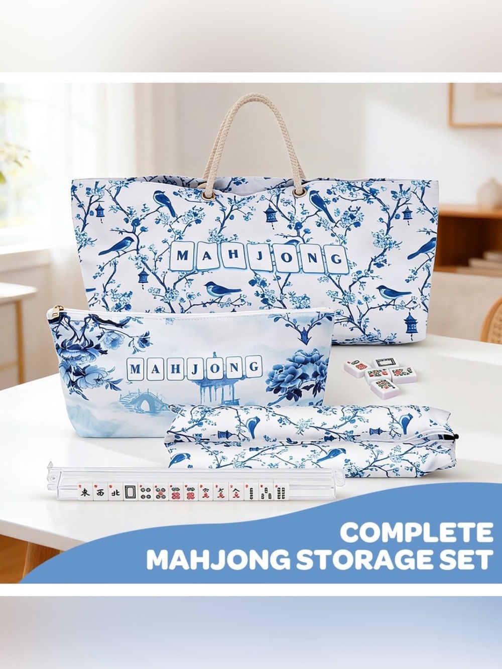 3PCS Mahjong Bag Set: American Mah Jong Carrying Bag,FUYIHGL